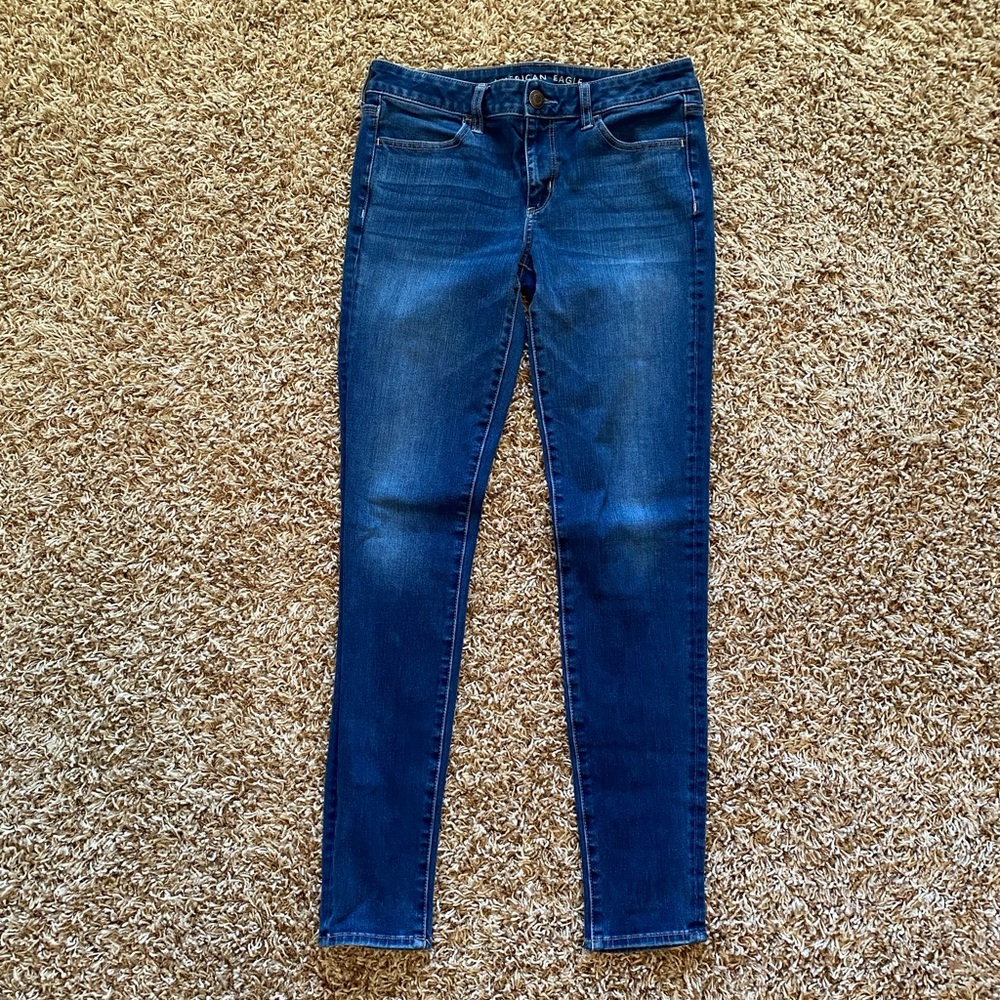 American Eagle Women's Dark Blue Skinny Jeans